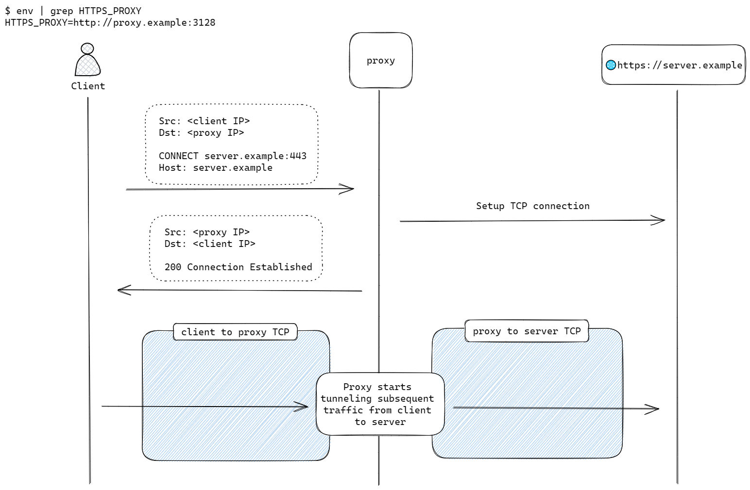 Explicit HTTPS TCP proxy