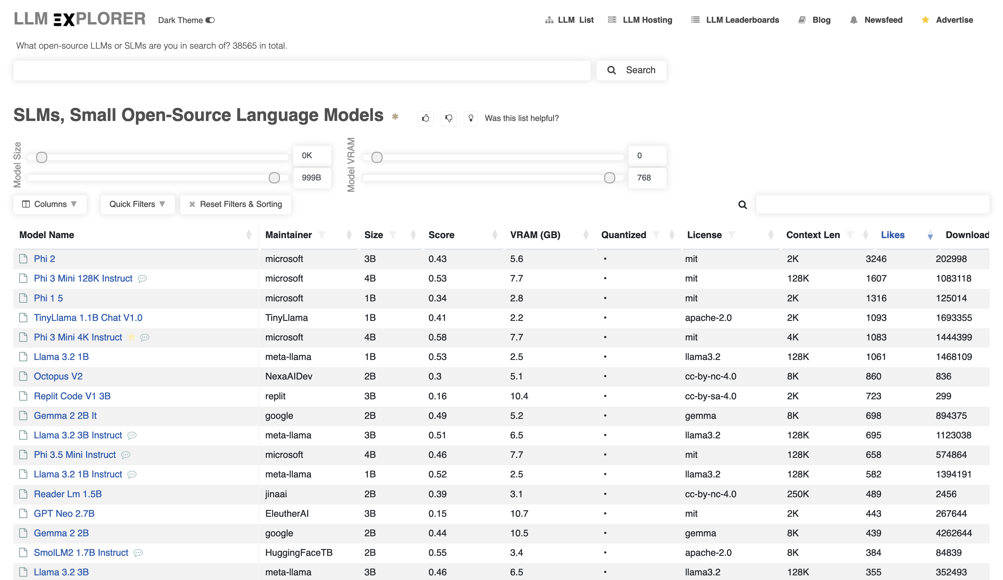 LLM Explorer - Small Language Models